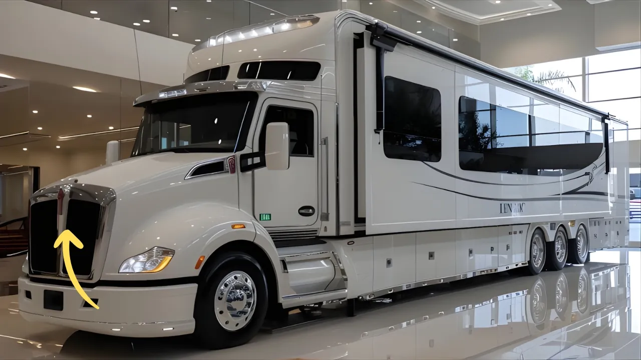 Kenworth Motorhome 2026 luxury living space, comfort design with smart bedroom